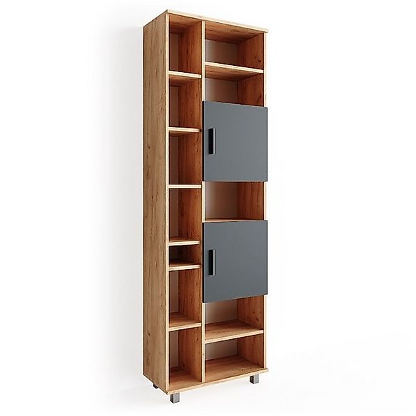 Vicco Badschrank Ilias Eiche/Anthrazit 60 x 190 cm günstig online kaufen