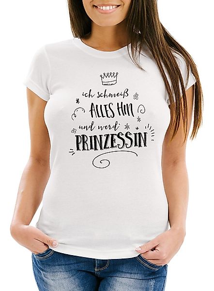 MoonWorks Print-Shirt Damen T-Shirt ich schmeiß günstig online kaufen