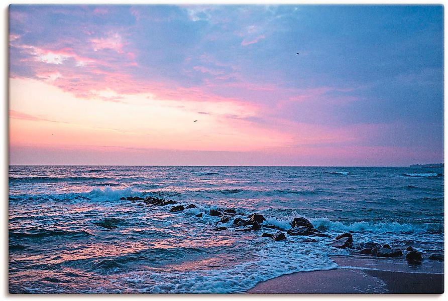Artland Leinwandbild "Tagesbeginn am schönen Ostseestrand", Gewässer, (1 St günstig online kaufen