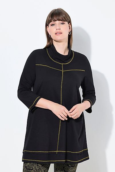Ulla Popken Longshirt T-Shirt Lagenoptik Stehkragen günstig online kaufen