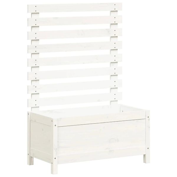 vidaXL Pflanzkübel mit Rankhilfe Weiß 79x39,5x114 cm Massivholz Kiefer 8325 günstig online kaufen
