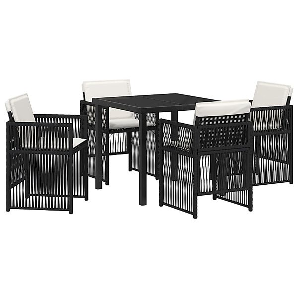 vidaXL Garten Essgruppe 5-Tlg Schwarz Poly Rattan 3380645 günstig online kaufen