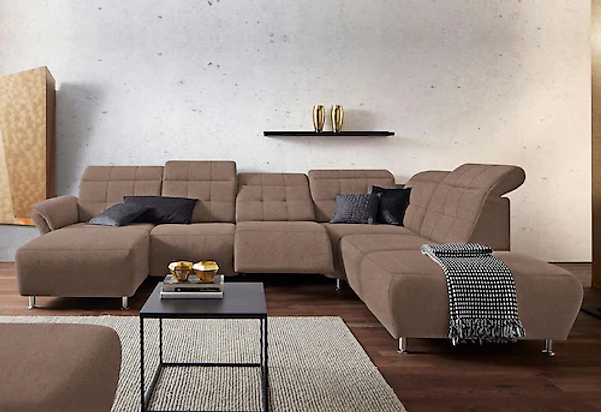 Home affaire Wohnlandschaft »Manhattan U-Form« 2 Sitze mit elektrischer Rel günstig online kaufen
