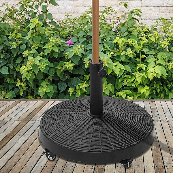 Outsunny Schirmhalter Sonnenschirmständer in Rattanoptik günstig online kaufen