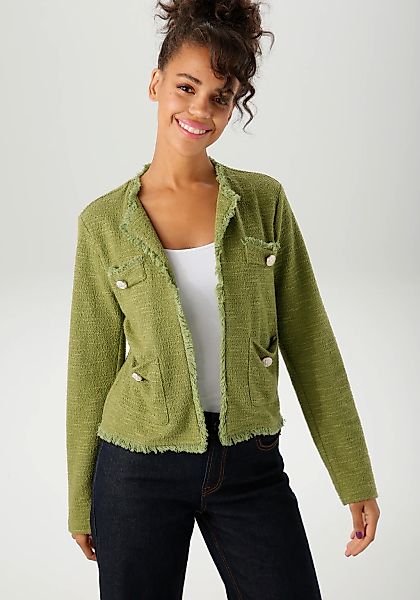Aniston CASUAL Kurzjacke, aus meliertem Bouclé-Jacquard - NEUE KOLLEKTION günstig online kaufen