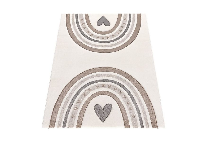 KADIMA DESIGN Kinderteppich Regenbogen mit Herz Kinderzimmer schmutzabweise günstig online kaufen