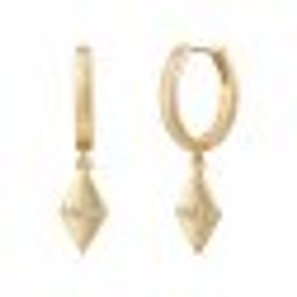 Creolen 925 Silber vergoldet Rauten Anhänger und Zirkonia günstig online kaufen