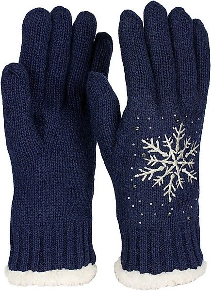 styleBREAKER Strickhandschuhe Strickhandschuhe mit Schneeflocke, Strass und günstig online kaufen
