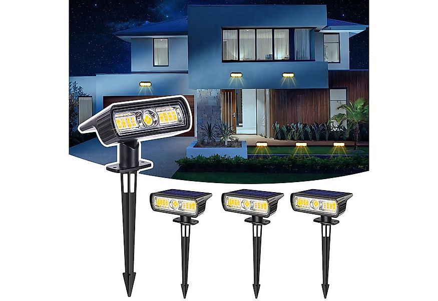 MUPOO LED Gartenstrahler Außen Solarstrahler 4er-Pack, 2 Modi Solarleuchte günstig online kaufen