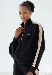 s.Oliver Sweatjacke mit Reißverschluss und Kontrast Einsätzen, Loungewear günstig online kaufen