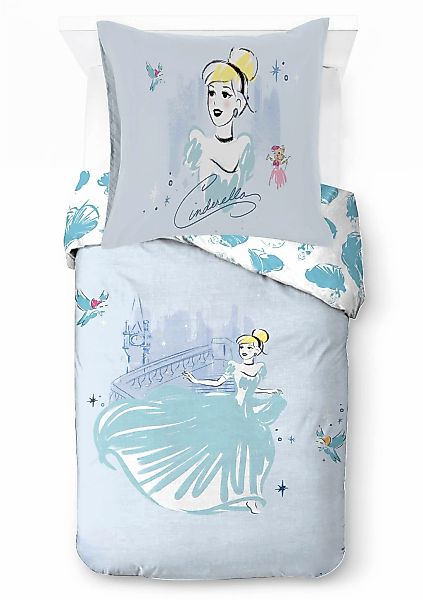 Disney Kinderbettwäsche "Disney Cinderella Bettbezug-Set 135x200 cm + Kisse günstig online kaufen