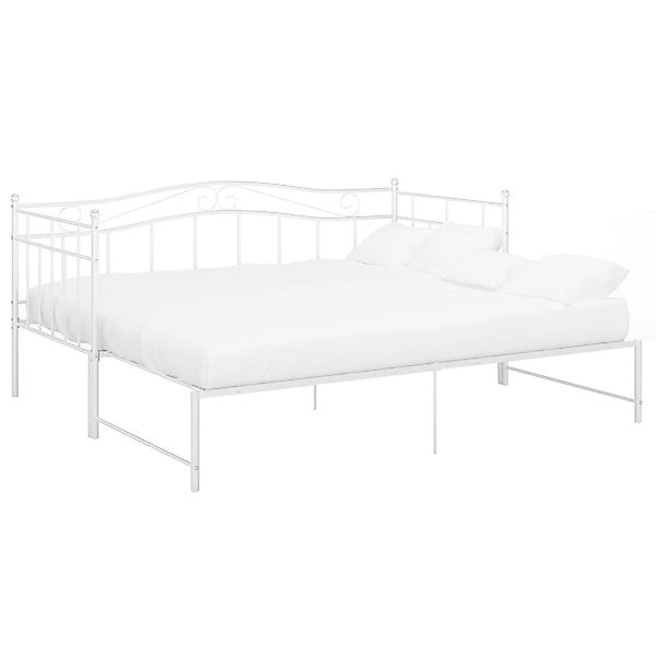 Ausziehsofa Bettgestell Weiß Metall 90x200 Cm günstig online kaufen