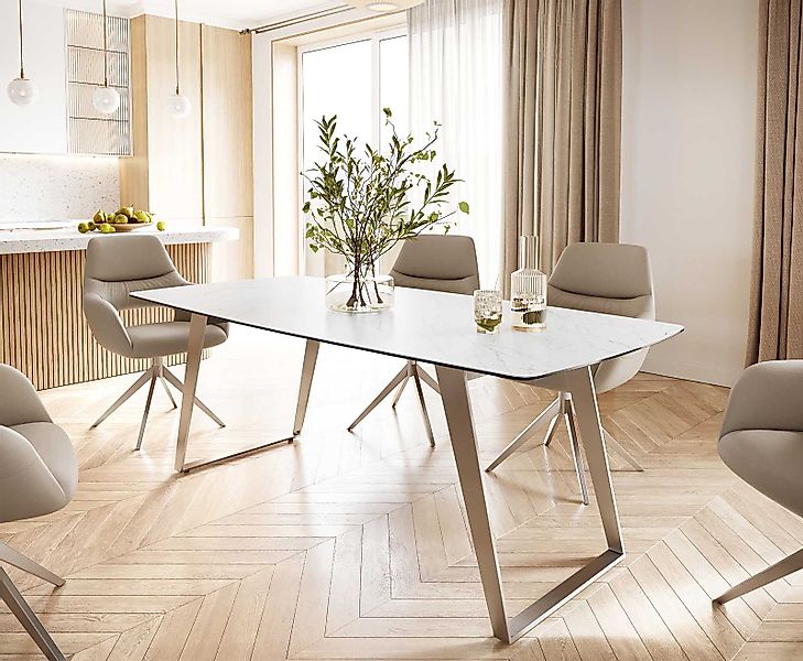 DELIFE Esstisch Edge, Bootsform Keramik Laminam® günstig online kaufen