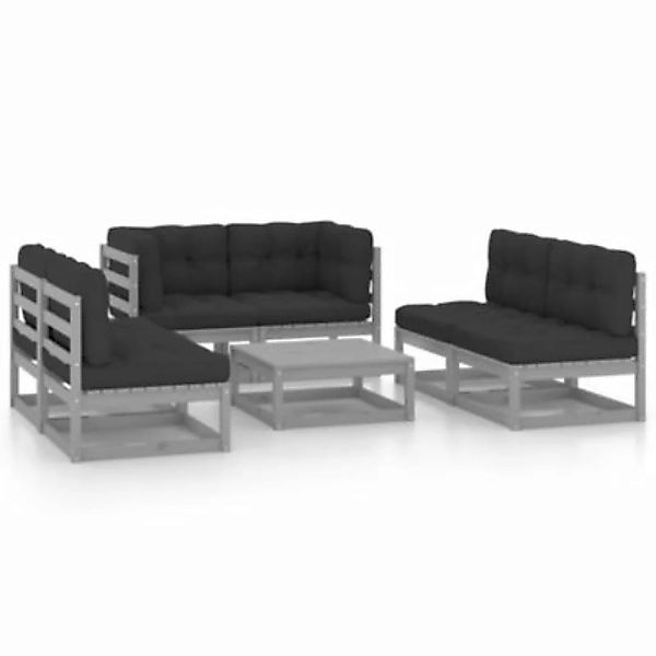 vidaXL 7-tlg. Garten-Lounge-Set mit Kissen Kiefer Massivholz Gartenmöbel-Se günstig online kaufen