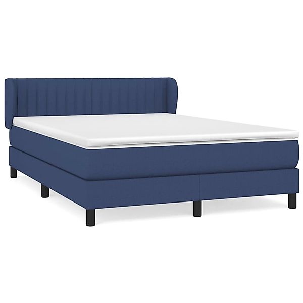 vidaXL Boxspringbett mit Matratze Blau 140x200 cm Stoff 3126411 günstig online kaufen
