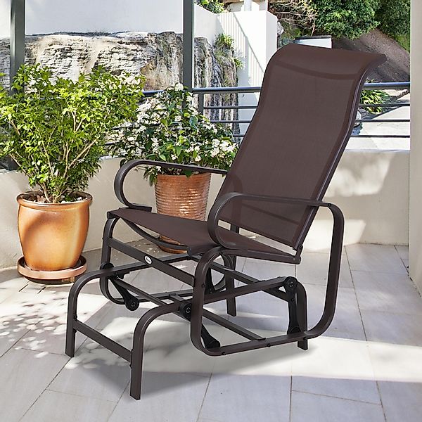 Outsunny Schaukelstuhl Gartenstuhl Relaxstuhl Metall Gartenschaukel für Ter günstig online kaufen