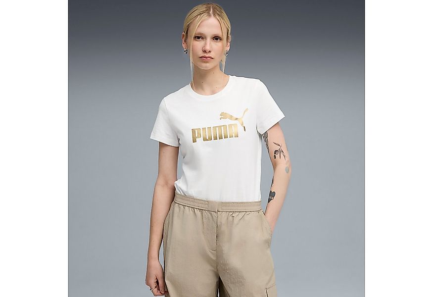 PUMA T-Shirt ESS NO. 1 LOGO METALLIC TEE Regular Fit, Kurzarm, Rundhalsauss günstig online kaufen