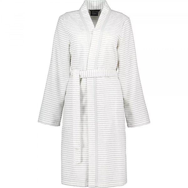 Cawö - Damen Bademantel Kurz Kimono 1214 - Farbe: weiß-silber - 76 - M günstig online kaufen