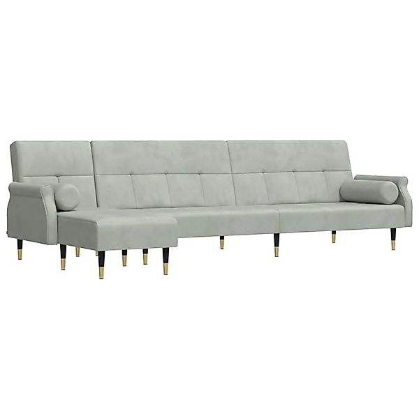 vidaXL Schlafsofa in L-Form Hellgrau 271x140x70 cm Samt 3157221 günstig online kaufen
