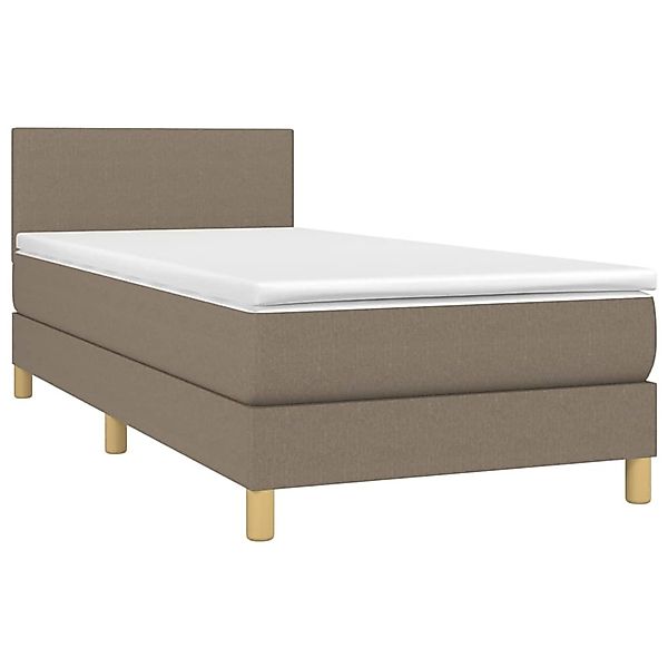 vidaXL Boxspringbett mit Matratze & LED Taupe 90x200 cm Stoff 3133529 günstig online kaufen