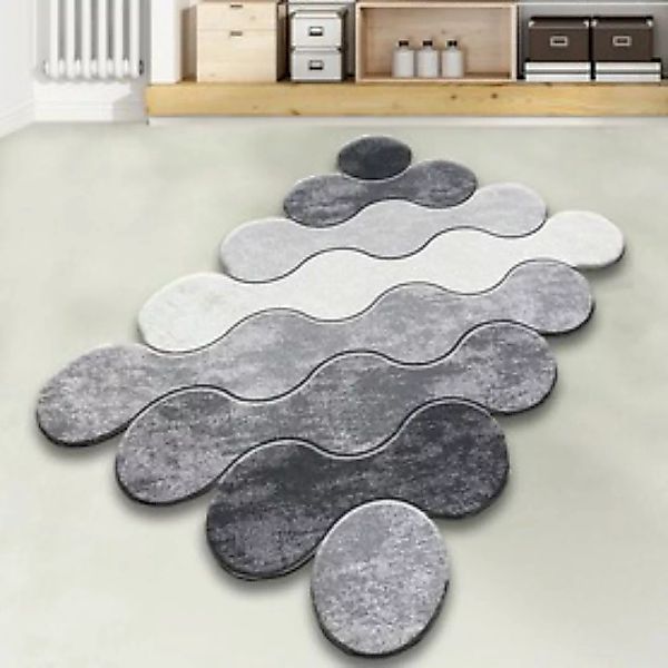 Badematte 'Circle' grau weiß 70x120, 100% Polyester günstig online kaufen