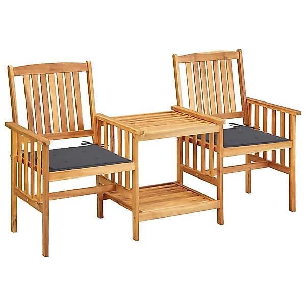 vidaXL Gartenstühle mit Teetisch und Kissen Akazie Massivholz 3061275 günstig online kaufen