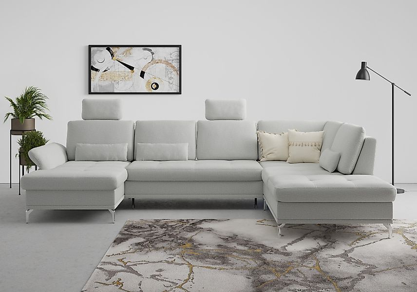 INOSIGN Wohnlandschaft "Palm Beach U-Form" Federkern, mit Sitztiefenverstel günstig online kaufen