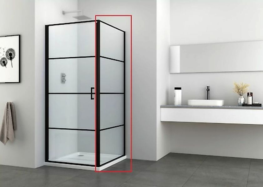 Sanotechnik Duschwand »Elite Black Fixglas«, 88,5-90 cm Breite günstig online kaufen