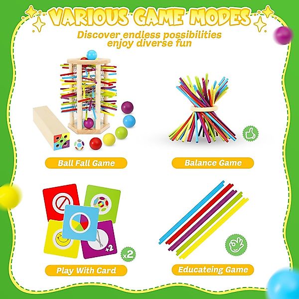 POPOLIC Lernspielzeug Brettspiel aus Holz, Montessori-Spielzeug günstig online kaufen