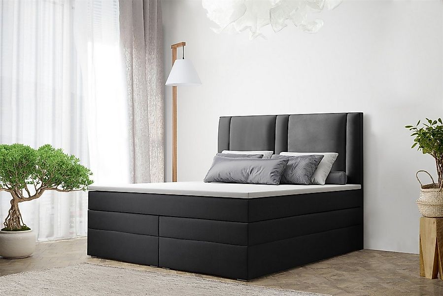Fun Möbel Boxspringbett Schlafzimmerbett CANDELA DELUX Kunstleder Madryt (i günstig online kaufen