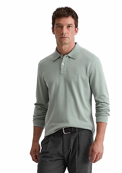 Marc OPolo Langarm-Poloshirt "aus schwerem Bio-Baumwoll-Jersey" günstig online kaufen