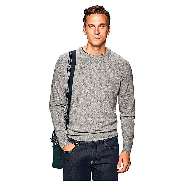 Hackett Wool Cash Mix Rundhalsausschnitt Sweater M Mid Grey günstig online kaufen