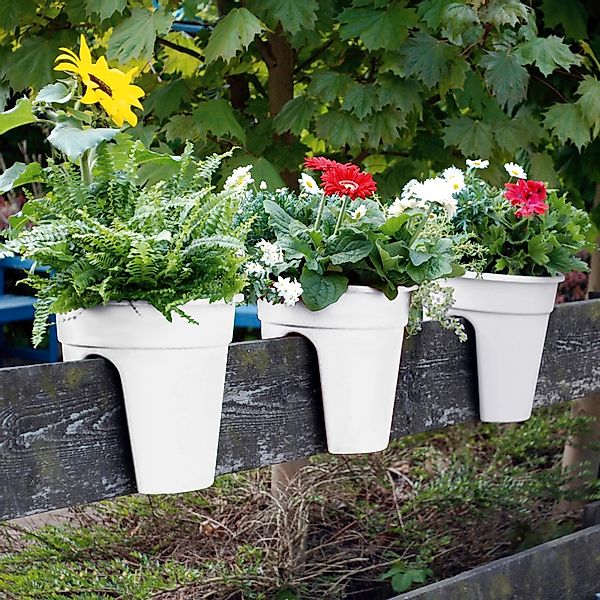 KHW Balkonkasten "Flowerclip", (Set, 3 St.), ØxH: 27x27,5 cm günstig online kaufen