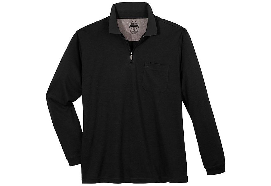 Hajo Langarm-Poloshirt Hajo Langarm-Poloshirt Übergröße Zipper schwarz günstig online kaufen
