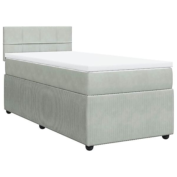 vidaXL Bett Boxspringbett mit Matratze Hellgrau günstig online kaufen