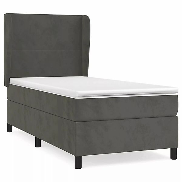 vidaXL Boxspringbett mit Matratze Dunkelgrau 90x190 cm Samt1396080 günstig online kaufen