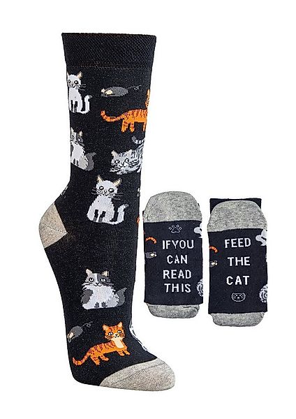Socks 4 Fun Freizeitsocken Socks 4 Fun Feed the Cat (2 Paar, 1-Paar, 2 Paar günstig online kaufen