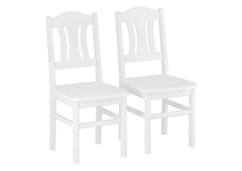 ERST-HOLZ Esszimmerstuhl Küchenstuhl Massivholzstuhl Weiß Einzel- oder Dopp günstig online kaufen