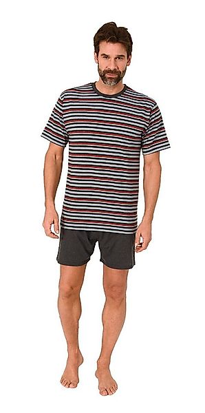 Normann Pyjama Normann Herren kurzarm Schlafanzug Shorty Pyjama in Streifen günstig online kaufen
