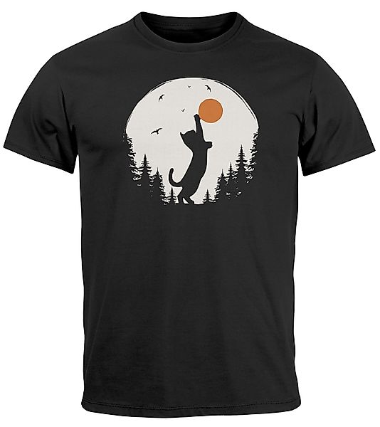 Neverless Print-Shirt Herren T-Shirt Frontprint Katze günstig online kaufen