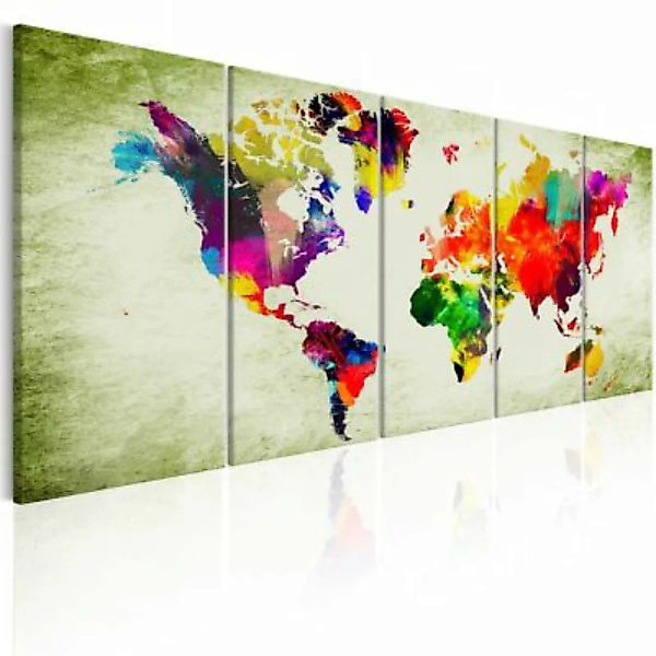 artgeist Wandbild Colourful Continents grün Gr. 200 x 80 günstig online kaufen