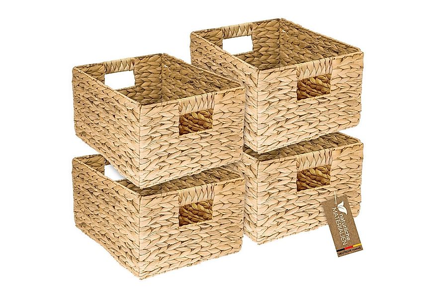 HMF Aufbewahrungskorb faltbarer Korb geflochten aus Wasserhyazinthe Seegras günstig online kaufen