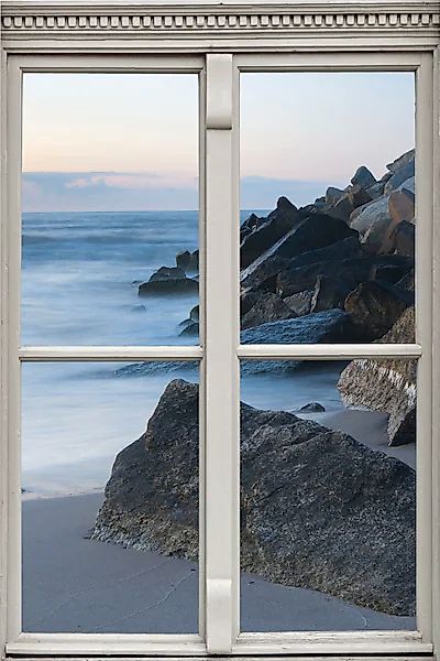 queence Wandsticker »Küste« Wandsticker, Wandbild, selbstklebend, 3D, Fenst günstig online kaufen