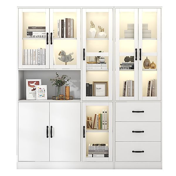 BlingBin Vitrine Hochschrank Standvitrine mit LED-Licht, günstig online kaufen