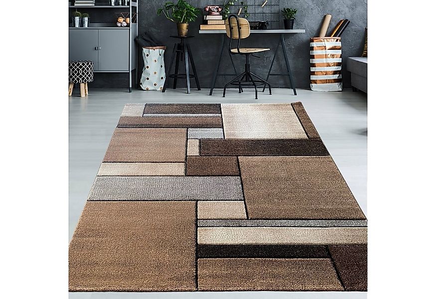 TeppichHome24 Teppich Eleganter Wohnzimmerteppich mit Design in beige, rech günstig online kaufen
