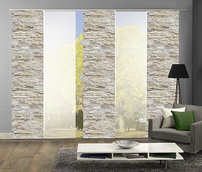 HOME WOHNIDEEN Schiebegardine »WALLIS«, (5 St.), HxB: 245x60, inkl. Befesti günstig online kaufen