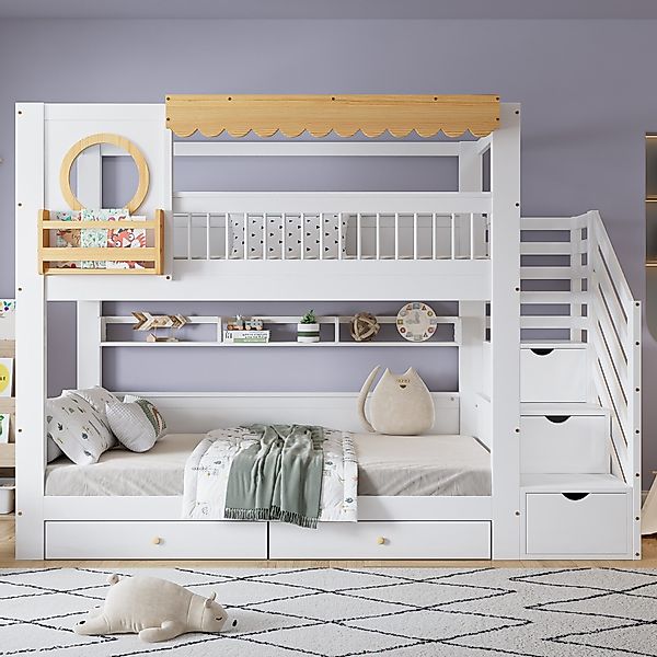 Merax Etagenbett 90x200cm mit Geländern und günstig online kaufen