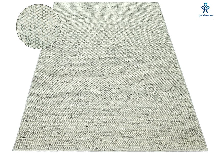 my home Wollteppich »Wolly, Wolle«, rechteckig, 14 mm Höhe, handgewebt, Han günstig online kaufen