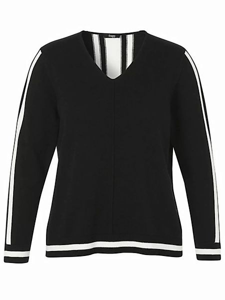 FRAPP V-Ausschnitt-Pullover mit Ziernähten günstig online kaufen