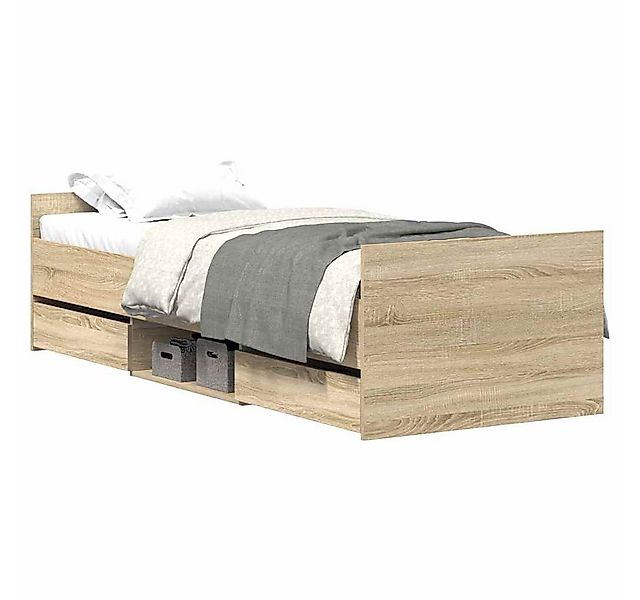 vidaXL Bett Bettgestell mit Kopf- und Fußteil Sonoma-Eiche 75x190 cm günstig online kaufen